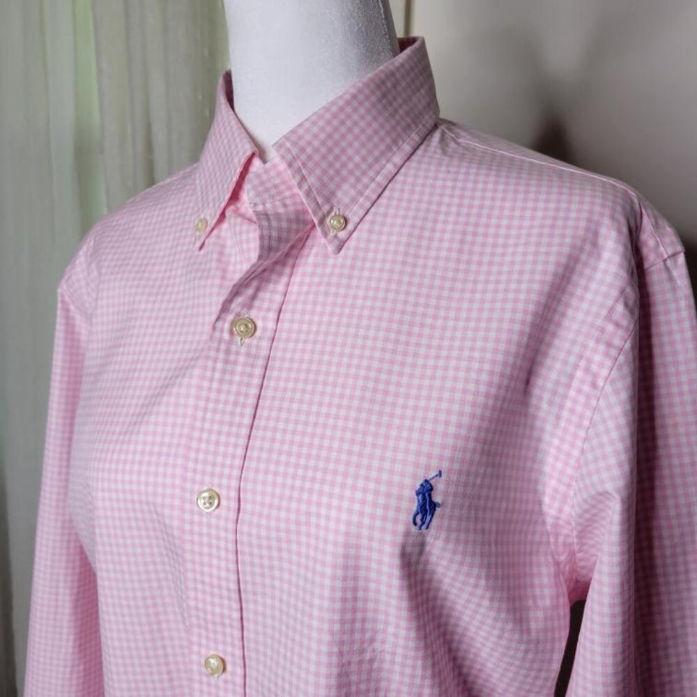 Ralph Lauren Mens Slim Fit Button Down Shirt Pink - Picture 2 of 11